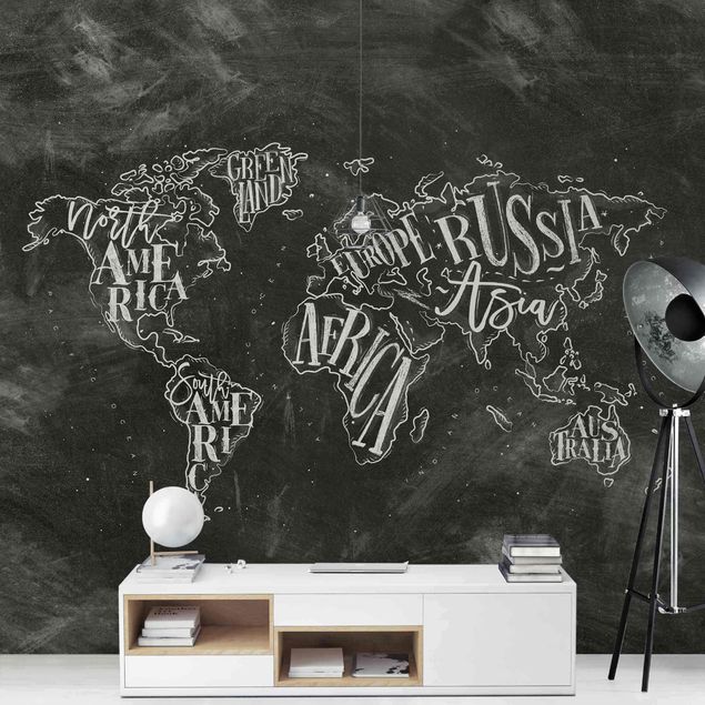 Fototapeter världskartor Chalk World Map