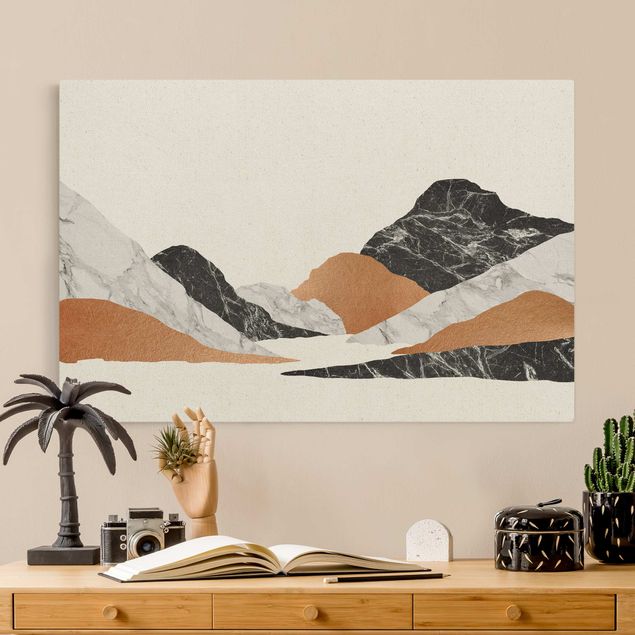 Canvastavlor bergen Landscape In Marble And Copper II
