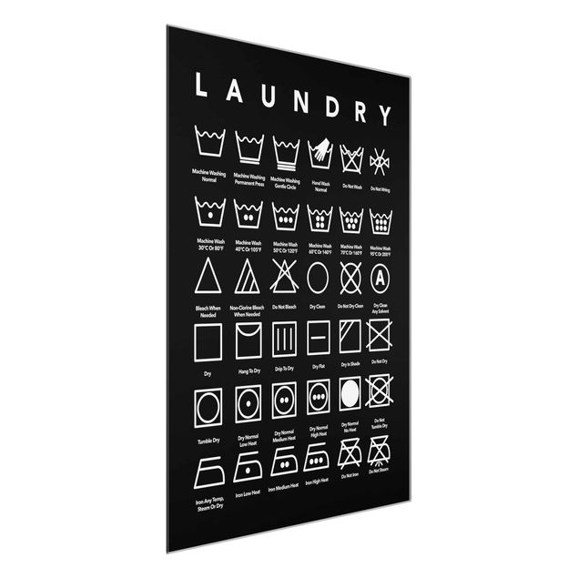 Tavlor ordspråk Laundry Symbols Black And White