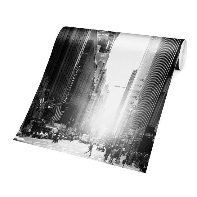 Fototapeter svart och vitt Lively New York