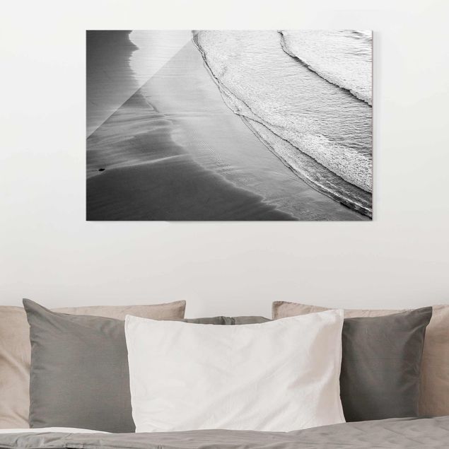 Kök dekoration Soft Waves On The Beach Black And White
