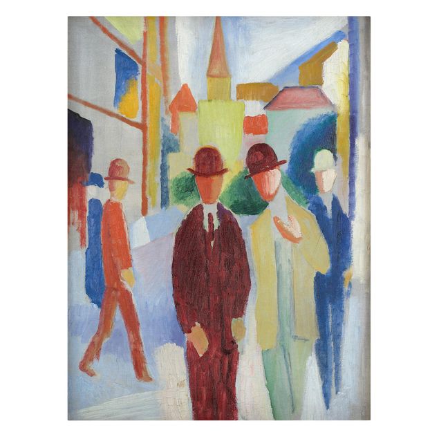 Canvastavlor konstutskrifter August Macke - Bright Street with People