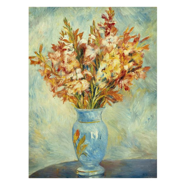 Canvastavlor blommor  Auguste Renoir - Gladiolas in a Blue Vase