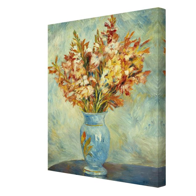 Tavlor blommor Auguste Renoir - Gladiolas in a Blue Vase