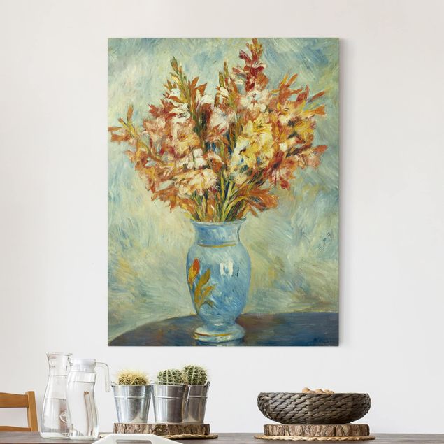 Kök dekoration Auguste Renoir - Gladiolas in a Blue Vase