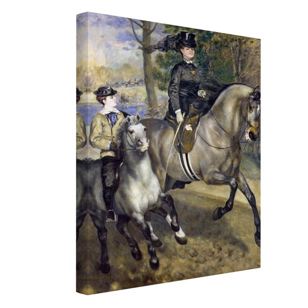Canvastavlor hästar Auguste Renoir - Riding in the Bois de Boulogne