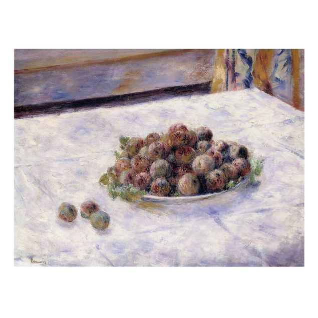 Canvastavlor konstutskrifter Auguste Renoir - Still Life, A Plate Of Plums