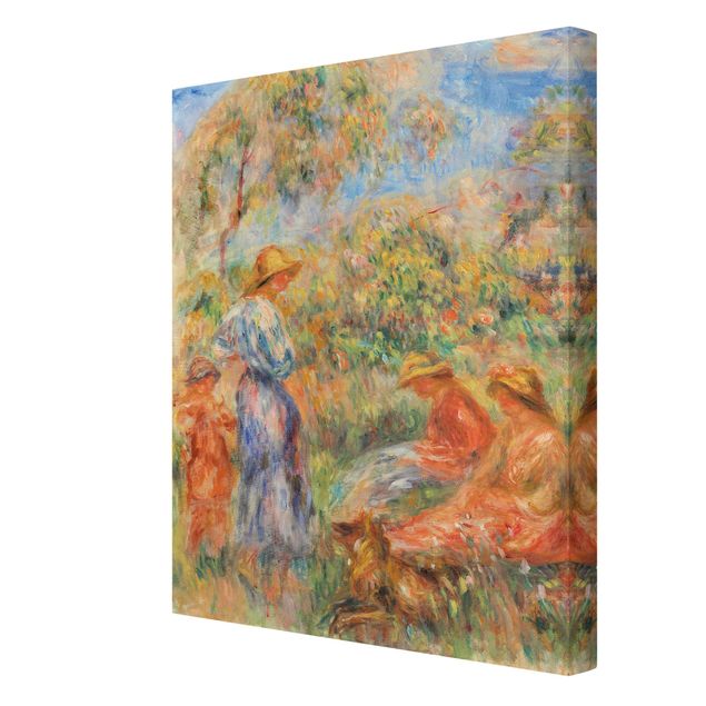 Canvastavlor konstutskrifter Auguste Renoir - Three Women and Child in a Landscape