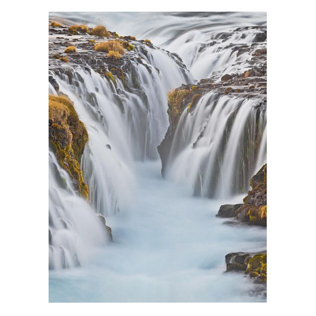 Canvastavlor landskap Brúarfoss Waterfall In Iceland