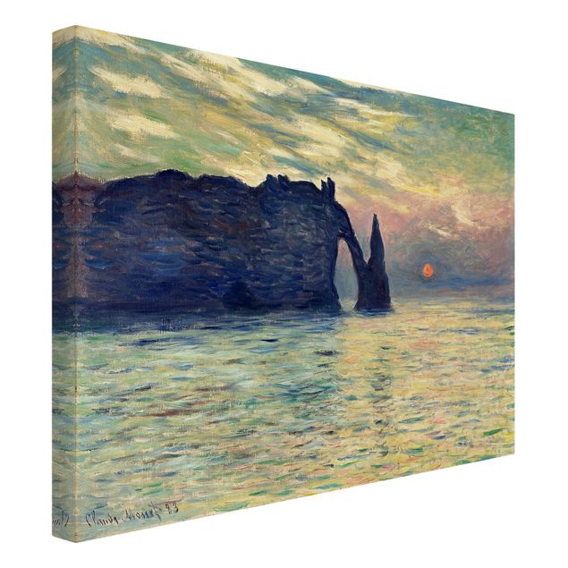 Konststilar Claude Monet - The Cliff, Étretat, Sunset