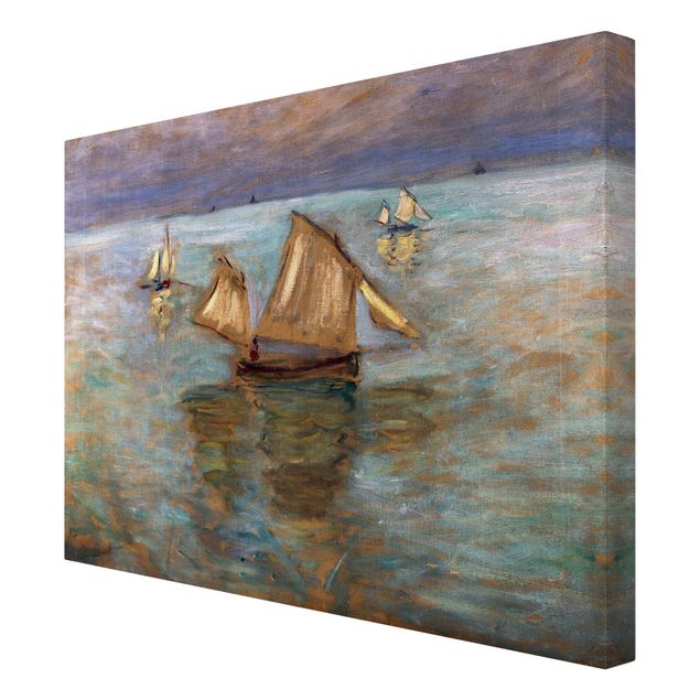 Tavlor landskap Claude Monet - Fishing Boats Near Pourville