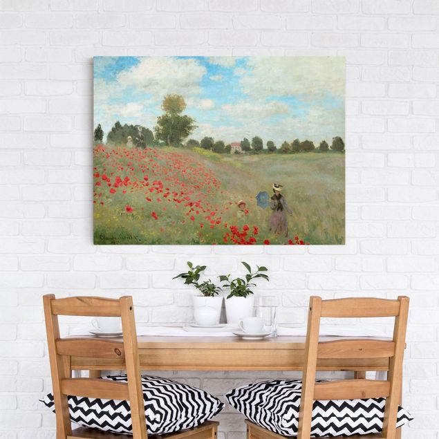 Canvastavlor vallmor Claude Monet - Poppy Field Near Argenteuil