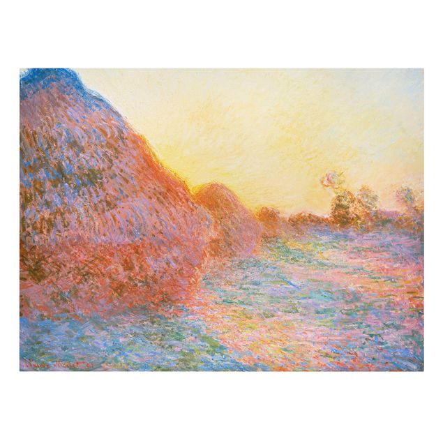 Canvastavlor solnedgångar Claude Monet - Haystack In Sunlight