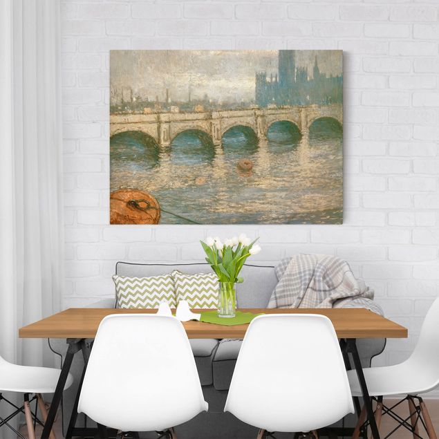 Konststilar Impressionism Claude Monet - Thames Bridge And Parliament Building In London