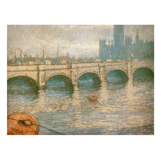 Konstutskrifter Claude Monet - Thames Bridge And Parliament Building In London