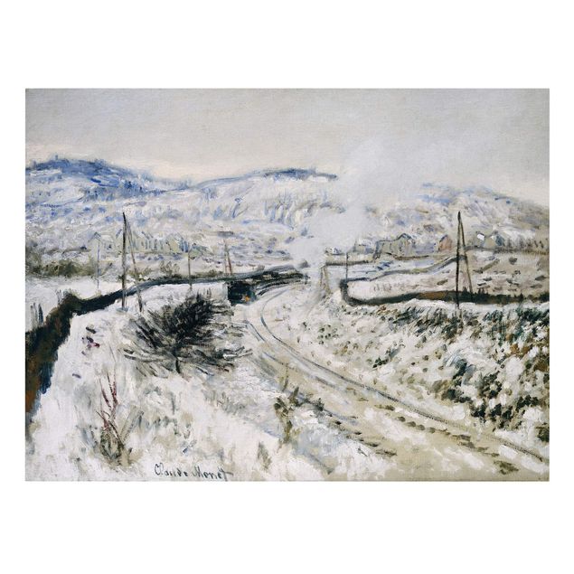 Canvastavlor bergen Claude Monet - Train In The Snow At Argenteuil