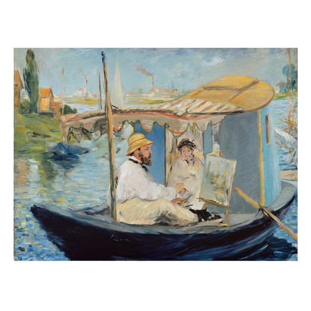 Konststilar Edouard Manet - Claude Monet Painting On His Studio Boat