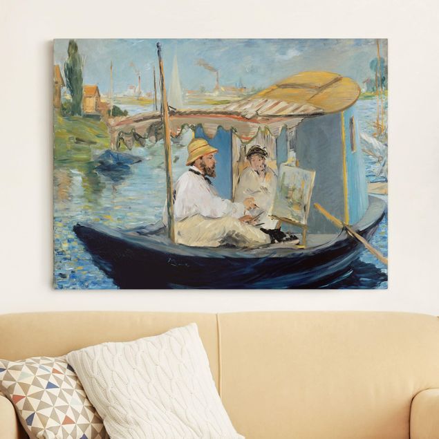 Kök dekoration Edouard Manet - Claude Monet Painting On His Studio Boat