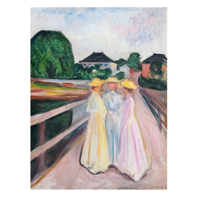 Konstutskrifter Edvard Munch - Three Girls on the Bridge