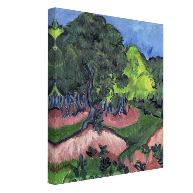 Tavlor träd Ernst Ludwig Kirchner - Landscape with Chestnut Tree