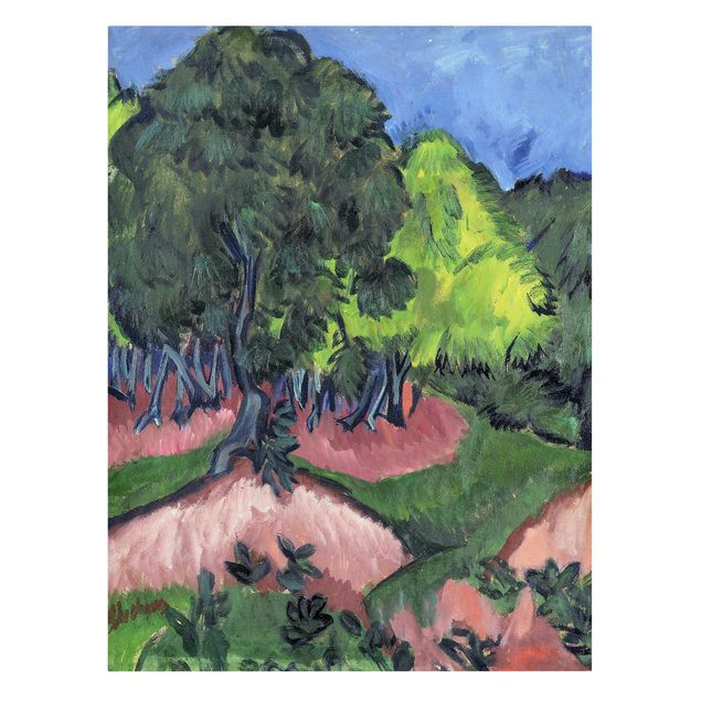 Tavlor landskap Ernst Ludwig Kirchner - Landscape with Chestnut Tree