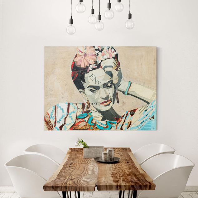 Canvastavlor konstutskrifter Frida Kahlo - Collage No.1