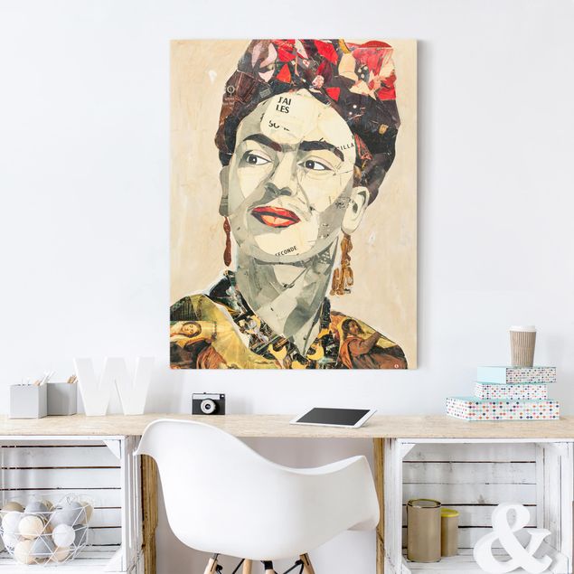 Canvastavlor konstutskrifter Frida Kahlo - Collage No.2