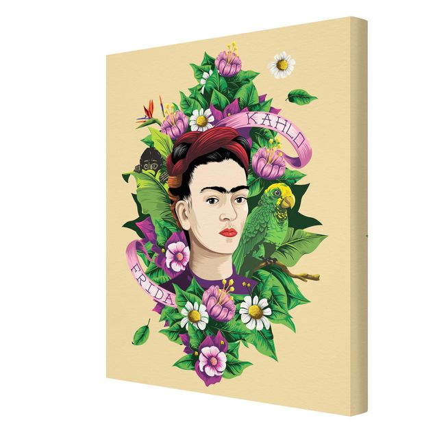 Tavlor Frida Kahlo Frida Kahlo - Frida, Äffchen und Papagei