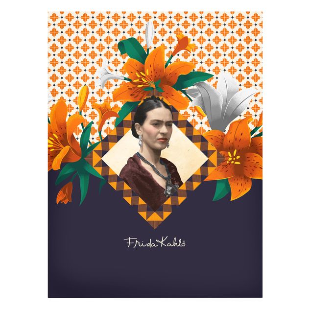 Tavlor porträtt Frida Kahlo - Lilies