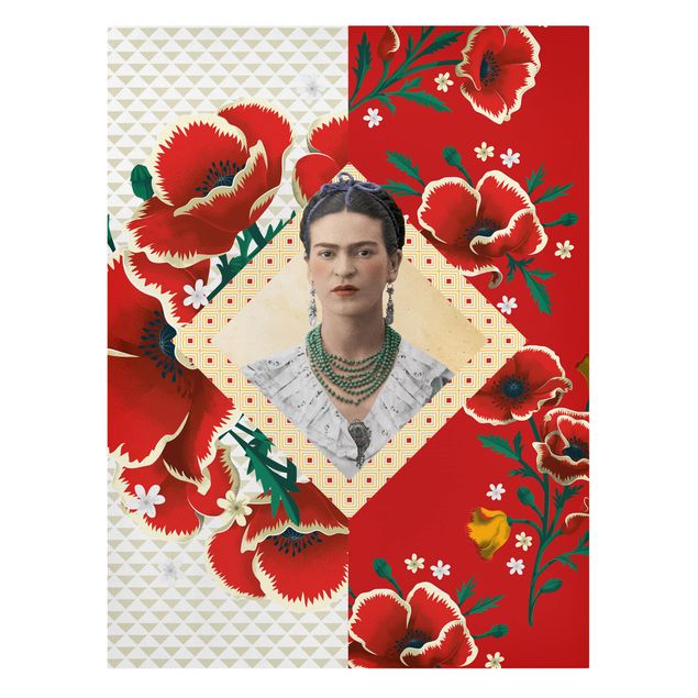 Canvastavlor konstutskrifter Frida Kahlo - Poppies