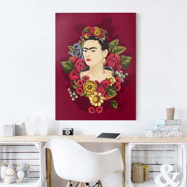 Canvastavlor rosor Frida Kahlo - Roses