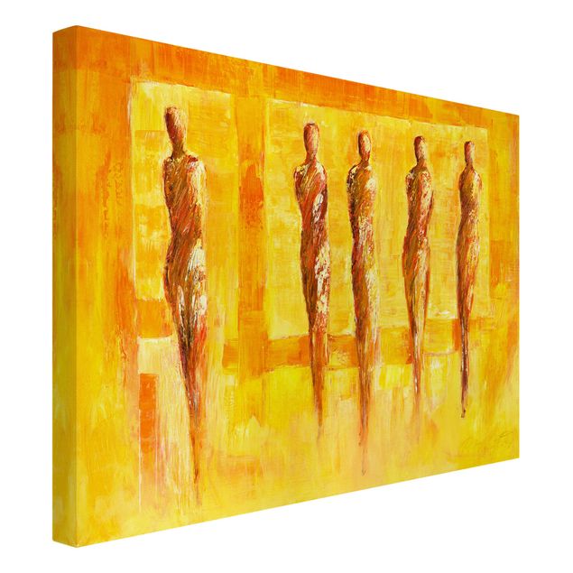 Canvastavlor abstrakt Five Figures In Yellow