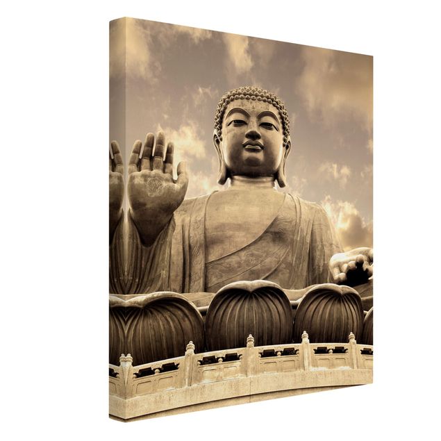Tavlor andlig Big Buddha Sepia