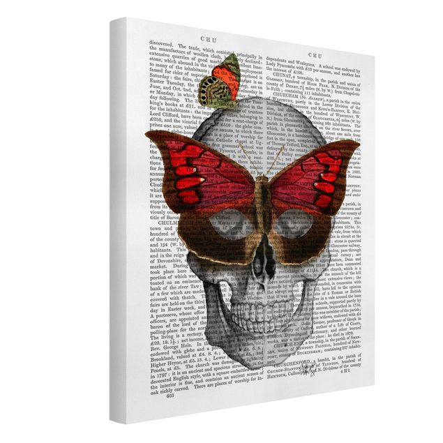 Canvastavlor ordspråk Scary Reading - Butterfly Mask