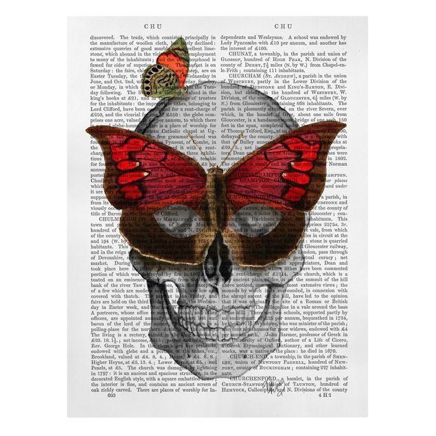 Canvastavlor djur Scary Reading - Butterfly Mask