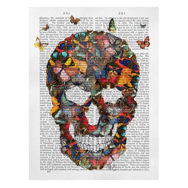 Canvastavlor djur Scary Reading - Butterfly Skull