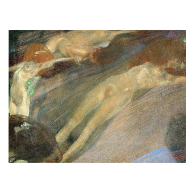 Tavlor naken och erotik Gustav Klimt - Moving Water