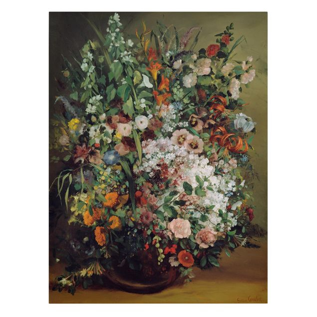 Konststilar Gustave Courbet - Bouquet of Flowers in a Vase