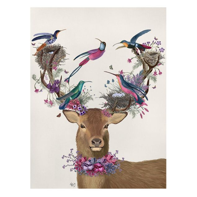 Tavlor modernt Stag With Pigeons