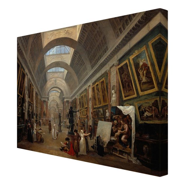 Tavlor konstutskrifter Hubert Robert - The Equipment Project For The Large Gallery Of The Louvre