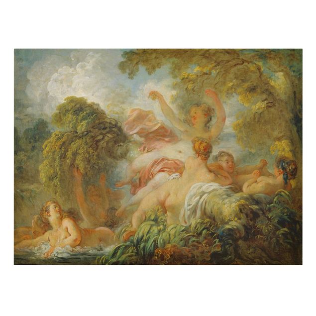 Canvastavlor konstutskrifter Jean Honoré Fragonard - Bathing Girls
