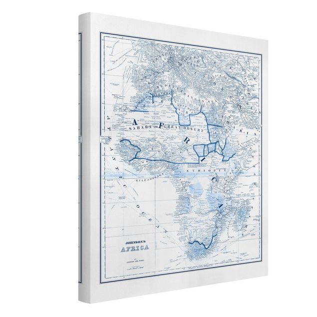 Tavlor världskartor Map In Blue Tones - Africa