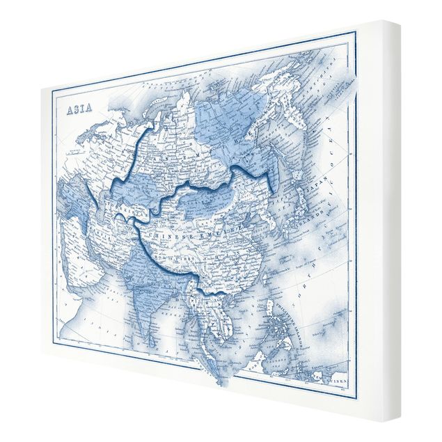 Tavlor Map In Blue Tones - Asia