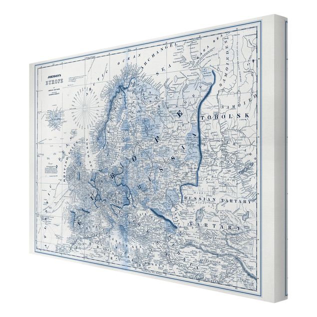 Tavlor Map In Blue Tones - Europe