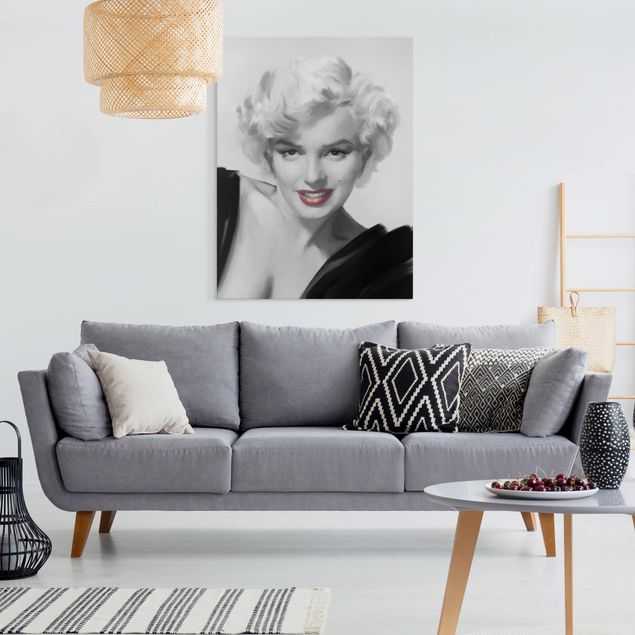 Canvastavlor vintage Marilyn On Sofa