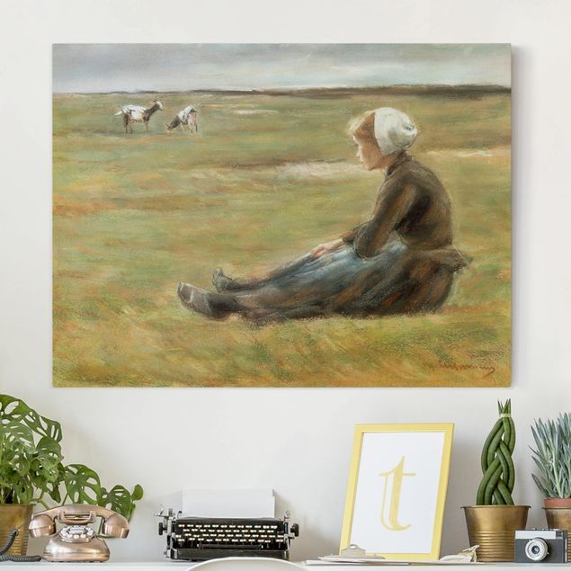 Kök dekoration Max Liebermann - Goat Herdess In Sand Dunes