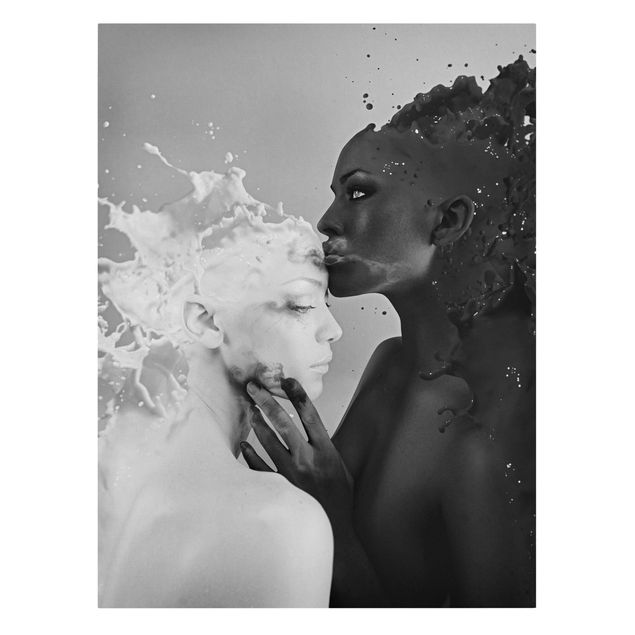Tavlor porträtt Milk & Coffee Kiss Black