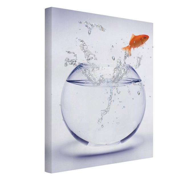 Canvastavlor djur Flying Goldfish