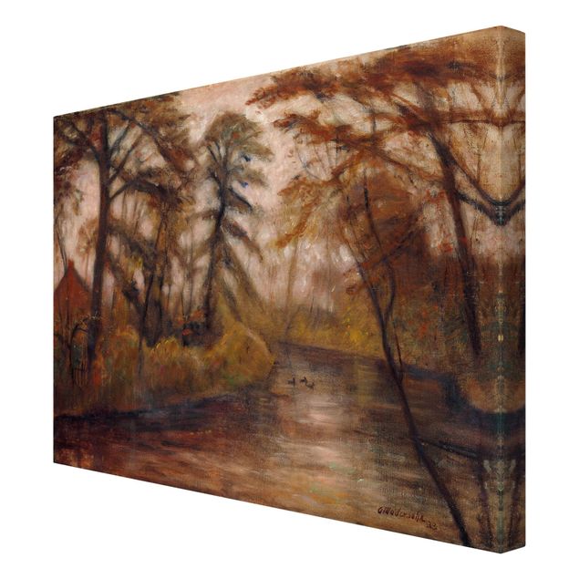 Tavlor landskap Otto Modersohn - Dusk (Autumn At The Wümme)
