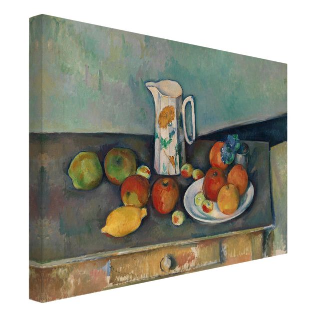 Konstutskrifter Paul Cézanne - Still Life With Milk Jug And Fruit